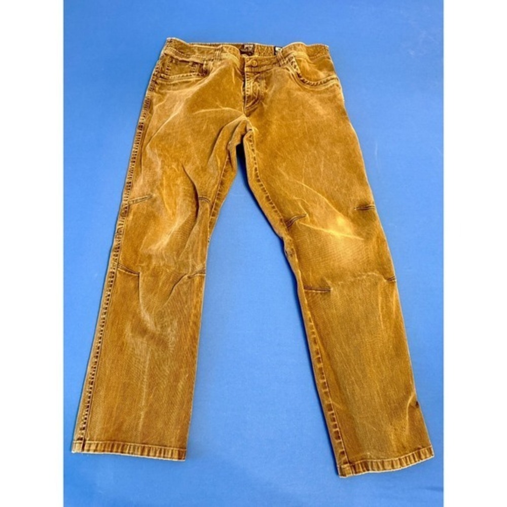 Kuhl Vintage Patina Dye Pants 38x30‎ Khaki Cotton Stretch Outdoor Hiking Work